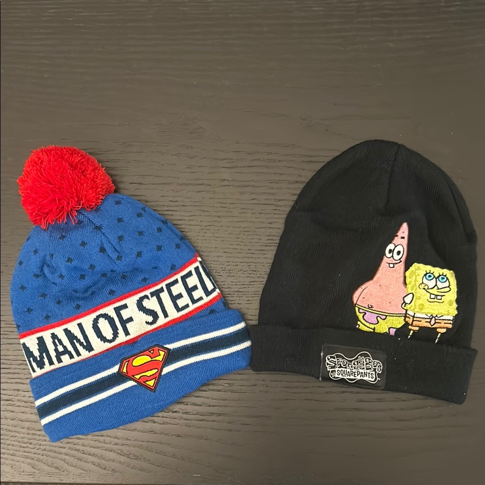 Superman and SpongeBob Beanie Set